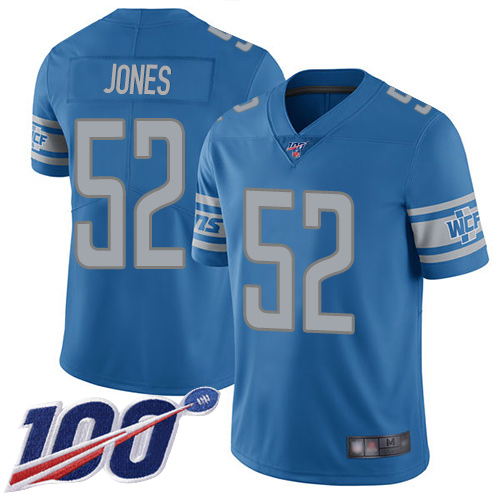 Detroit Lions Limited Blue Men Christian Jones Home Jersey NFL Football #52 100th Season Vapor Untouchable->detroit lions->NFL Jersey